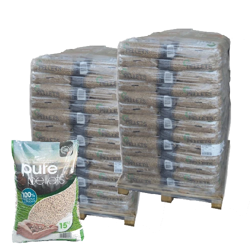 Holzpellets Premium Pure Pellet - 2 Paletten - 130 Säcke - 1950 kg