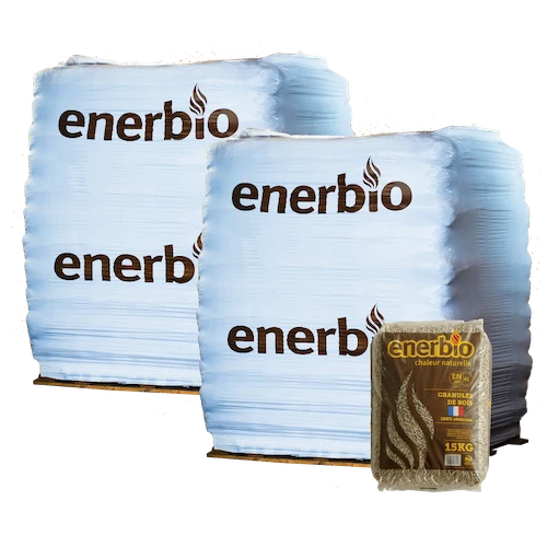 Holzpellets Premium ENERBIO - 2 Paletten - 132 Säcke - 1980 kg