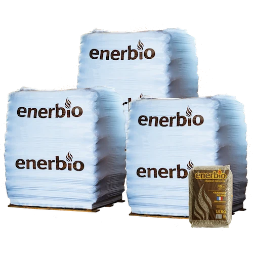 Holzpellets Premium ENERBIO - 3 Paletten - 198 Säcke - 2970 kg