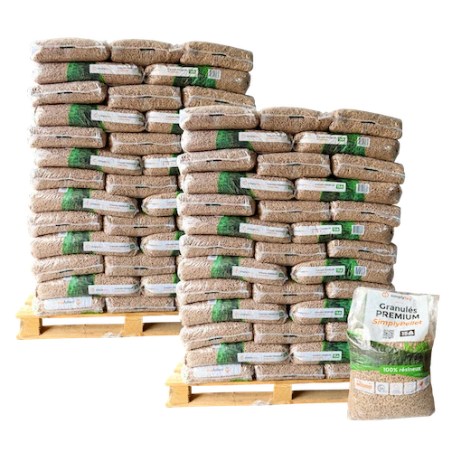 Holzpellets Premium SimplyPELLET - 2 Paletten - 130 Säcke - 1950 kg